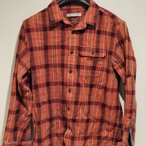 Outerknown Rambler Flannel Rust Plaid Shirt MEDIUM